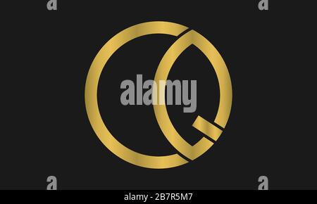 CQ, QC Letter Logo Design with Creative Modern Trendy Typography and monogram logo. Stock Vector