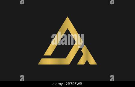 TD, DT Letter Logo Design with Creative Modern Trendy Typography and triangle logo. Stock Vector