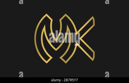 KM, MK Letter Logo Design with Creative Modern Trendy Typography and monogram logo. Stock Vector