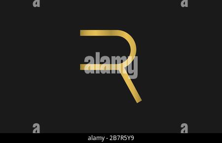 Outstanding professional elegant trendy awesome artistic gold color R initial based Alphabet icon logo, letter R logo Stock Vector