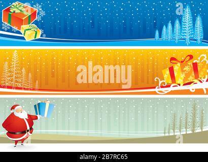 Christmas Banner Set Stock Vector
