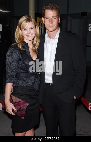 Brendan Fehr and Wife Jennifer Rowley at the Los Angeles Premiere of 'Catch A Fire' held at the Arclight Cinemas in Hollywood, CA. The event took place on Wednesday, October 25, 2006.  Photo by: SBM / PictureLux - File Reference # 33984-8250SBMPLX Stock Photo