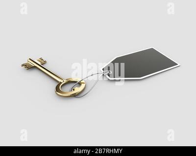 3d rendering of Keys with label, clipping path included. Stock Photo
