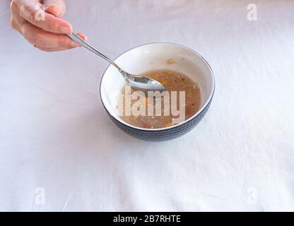 Traditional Turkish dessert ashure or Noah's Pudding Stock Photo