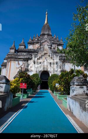 Myanmar: Bagan- Daw Palin Phaya temple, General-View  from East entrance. 1203 A.D. Stock Photo