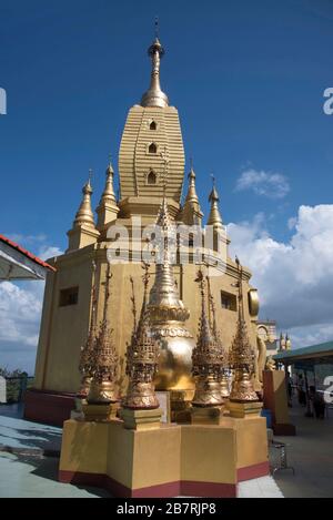 Myanmar: Bagan- Mount Popa- Buddha in Padmasana in one of the temple. Stock Photo