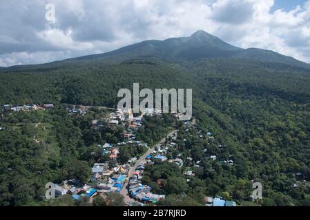 Myanmar: Bagan- General-View of the surroundings  from Mount Popa. Stock Photo