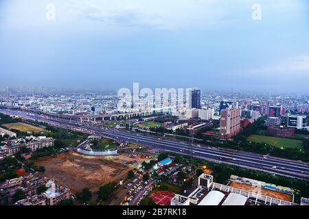 Beautiful Cityscape of Noida -ndirapuram India - Bird Eye View of City Stock Photo