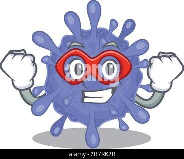 A picture of biohazard viruscorona in a Super hero cartoon character Stock Vector