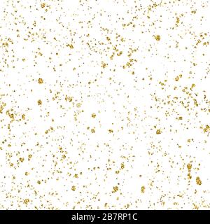 Abstract vector shiny golden textured dust, spots with sparkled gold foil on white background. Golden foil glitter background for Christmas, Wedding Stock Vector