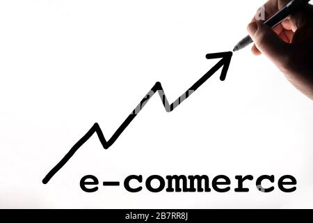 the trend graph drawn on a backlit surface Stock Photo