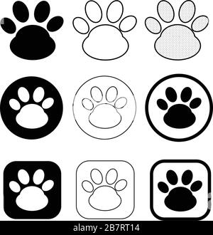 simple animal paw print icon sign Stock Vector