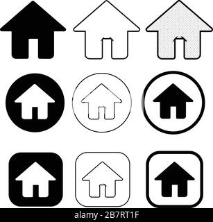 simple house symbol and home icon sign Stock Vector