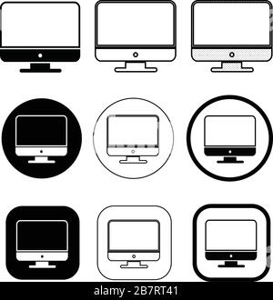 Simple Computer monitor icon sign design Stock Vector
