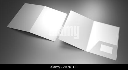 File folder mockup - open and closed - 3D rendering Stock Photo