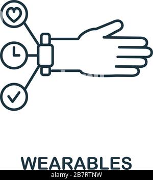 Wearables icon from iot collection. Simple line Wearables icon for templates, web design and infographics Stock Vector