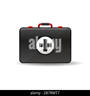 Virus first aid help kit box icon Stock Vector