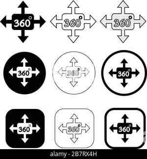 Simple 360 Degree icon sign design Stock Vector