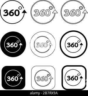 Simple 360 Degree icon sign design Stock Vector