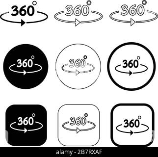 Simple 360 Degree icon sign design Stock Vector