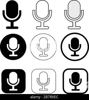 Simple microphone icon sign design Stock Vector