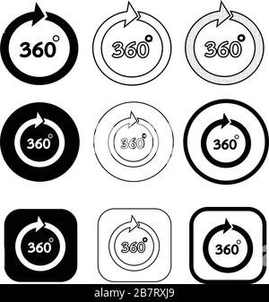 Simple 360 Degree icon sign design Stock Vector
