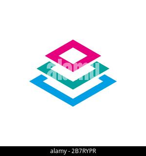 Icon design element. Abstract logo idea for business company. Construction, house, frame, windows, technology, internet concept. Pictogram for Stock Vector
