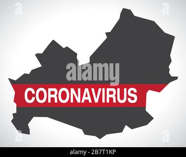 Molise ITALY region map with Coronavirus warning illustration Stock Vector