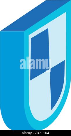 shield security isometric style icon Stock Vector