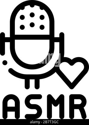 Sound in Microphone Asmr Icon Vector Outline Stock Vector