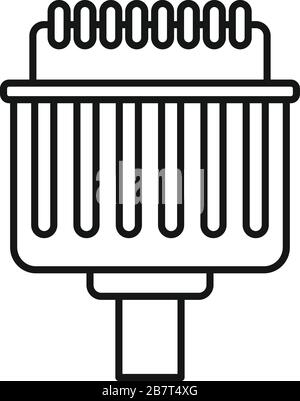 Pins adapter icon. Outline pins adapter vector icon for web design isolated on white background Stock Vector