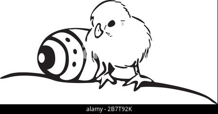 Easter chicken and Easter egg Stock Vector