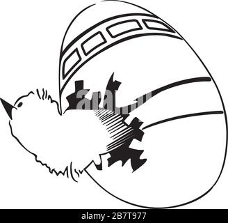 Easter chicken and Easter egg Stock Vector
