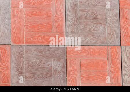 red and brown floor tiles, tile background Stock Photo