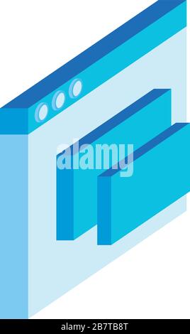 template webpage isometric style icon Stock Vector