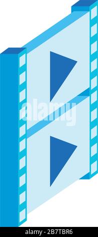 video tape isometric style icon Stock Vector