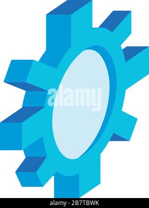 gear settings setup isometric style icon Stock Vector