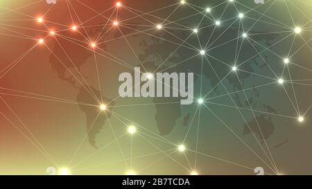Abstract plexus background with connected lines and dots. Plexus geometric effect. Digital data visualization. Futuristic technology style low-poly Stock Vector