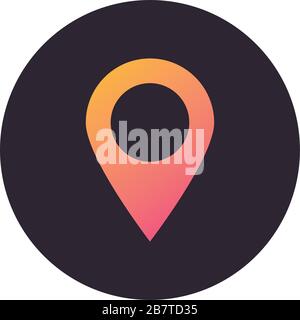 pin pointer location block style icon Stock Vector