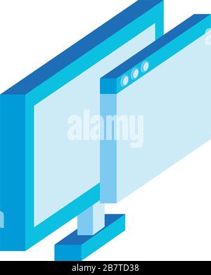 desktop with webpage template isometric style icon Stock Vector