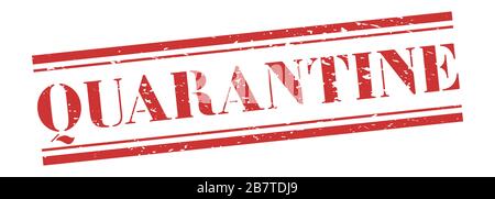 Quarantine stamp. Vector banner distressed. Virus quarantine Vintage grunge sign in red ink. Stock Vector