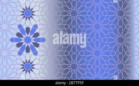 Arabic background, flowers and arabesque grid Stock Vector