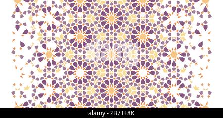 Modern arabic tile vector border, pattern. Stock Vector