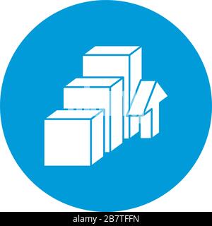 statistics bars with arrow block style icon Stock Vector