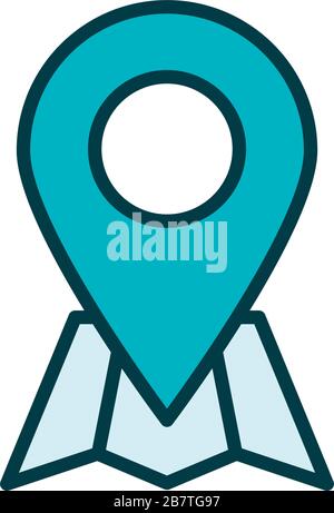 pin pointer location line style icon Stock Vector