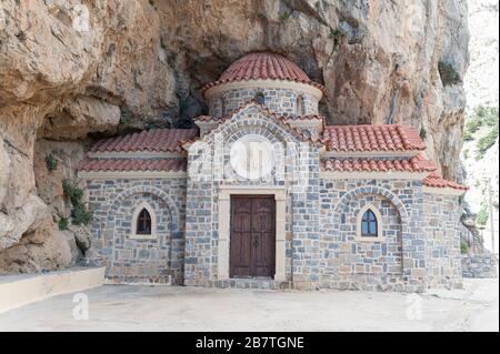 Agios Nikolaos church in Kotsifou Canyon, Crete, Greece Stock Photo