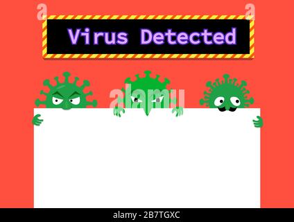 Virus in Email and  document with space, vector art Stock Vector