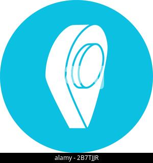 pin pointer location block style icon Stock Vector