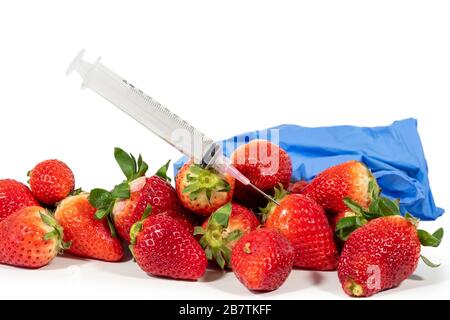 a genetic modification of fruits and vegetables. Stock Photo