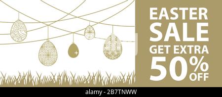 Easter hanging eggs Stock Vector